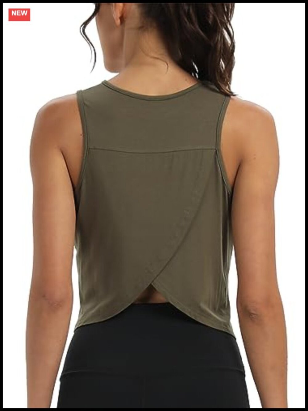 Womens Open Back Sleeveless Crop Tank Top Loose Fit Workout Gym Yoga Shirt